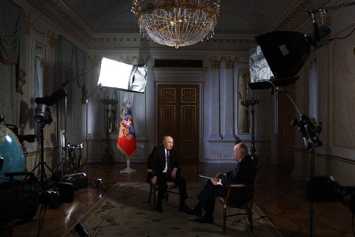 Иинтервью Владимира Путина Дмитрию Киселёву. Фото: Kremlin