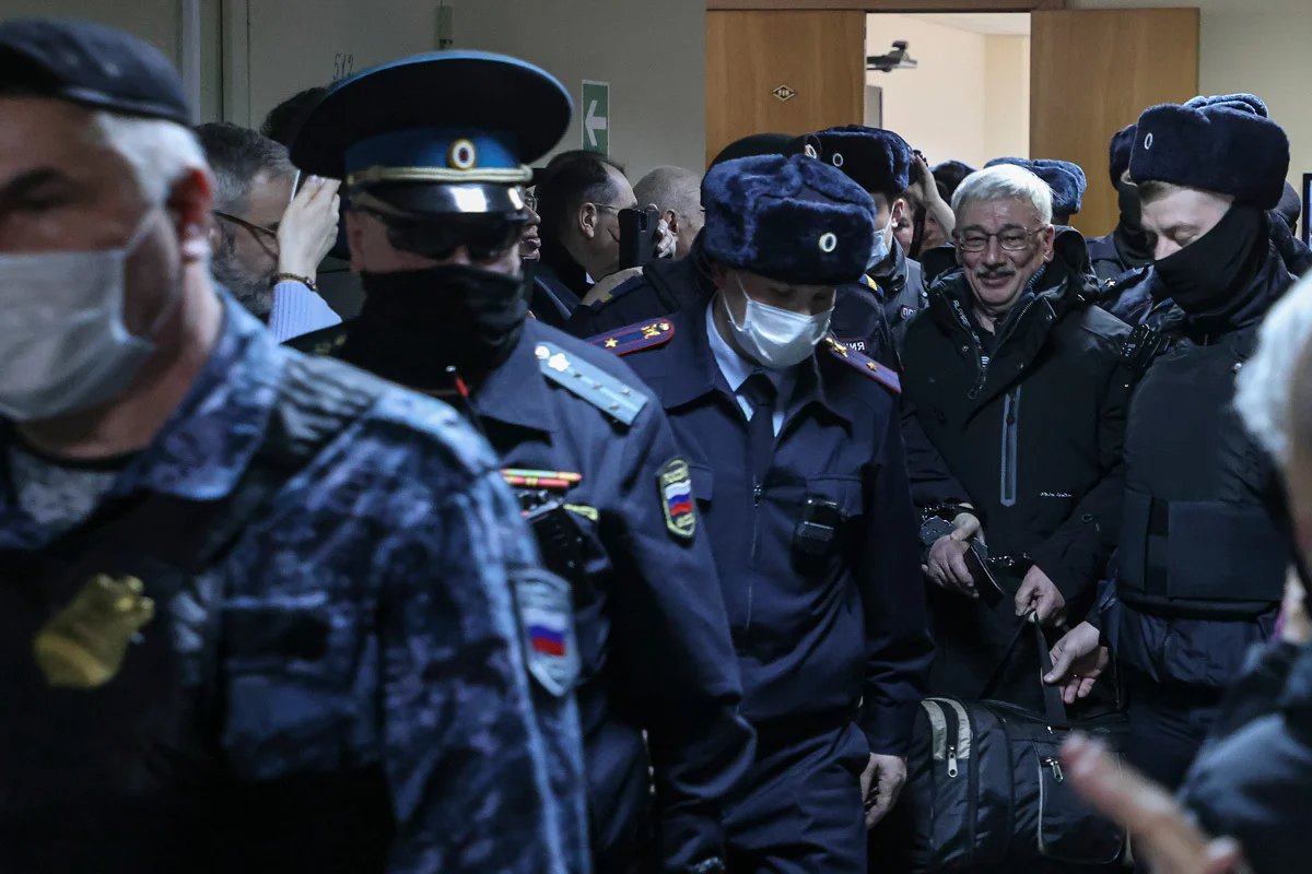 Oleg Orlov in court. Photo: Sergey Ilnitsky / EPA-EFE