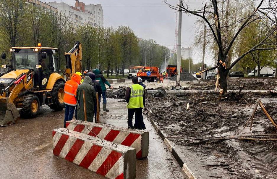 Место взрыва. Фото: мэр Белгорода Валентин Демидов