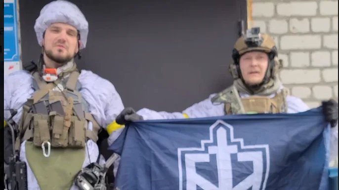 Скриншот видео «Русского добровольческого корпуса»