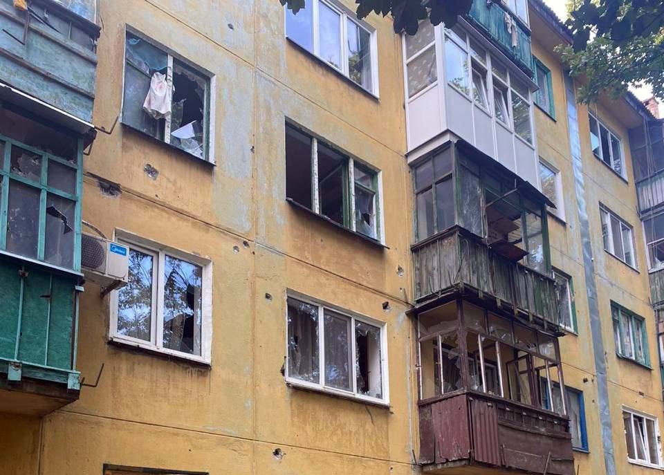 A residential building damaged in the Donetsk region. Photo: the Ukrainian National Police