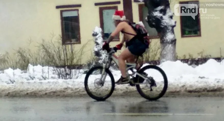 Anatoly Berezikov riding a bicycle. Screenshot