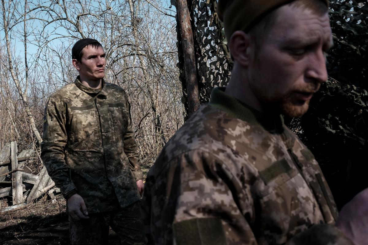 Ukrainian soldiers participate in training in the Donetsk region, Ukraine, 7 March 2025. Photo: EPA-EFE/MARIA SENOVILLA