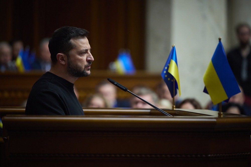 Zelensky addresses the Verkhovna Rada on Tuesday. Photo: EPA-EFE