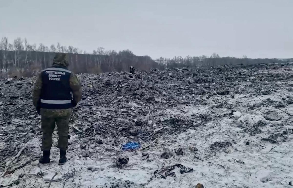 Footage  from the crash site provided by the Russian Investigative Committee on Thursday.