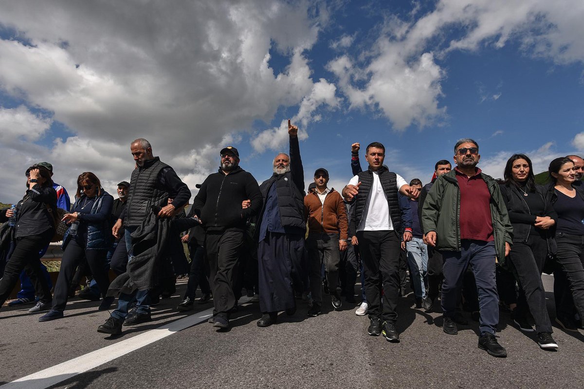 Баграт Галстанян во время шествия из Киранца в Ереван, 5 мая 2024 года. Фото: Narek Aleksanyan