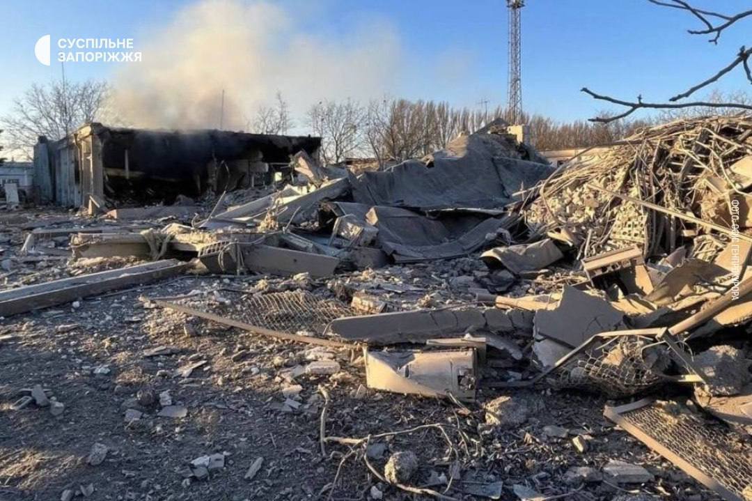 Поврежденный объект критической инфраструктуры в Запорожской области. Фото: «Суспильне Запорожье»