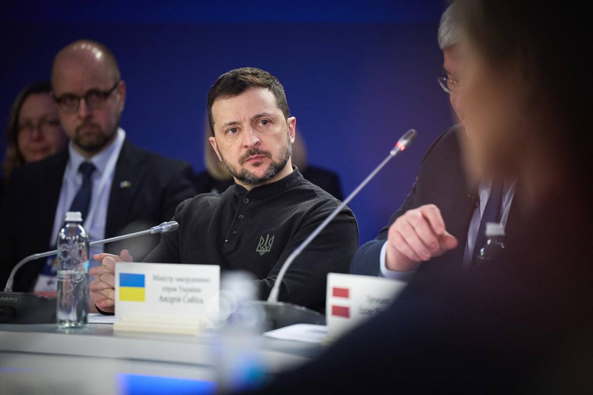 Ukrainian President Volodymyr Zelensky attends the Support Ukraine summit in Kyiv, Ukraine, 24 February 2025. Photo: EPA-EFE / Ukrainian Presidential Office