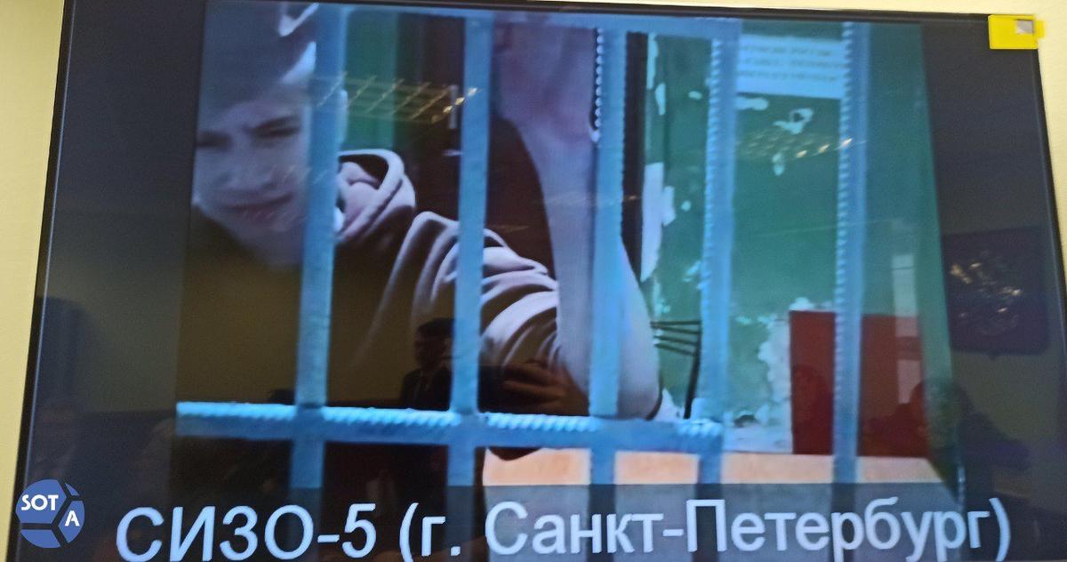Егор Балазейкин на заседании суда по видеосвязи. Фото: SOTAvision