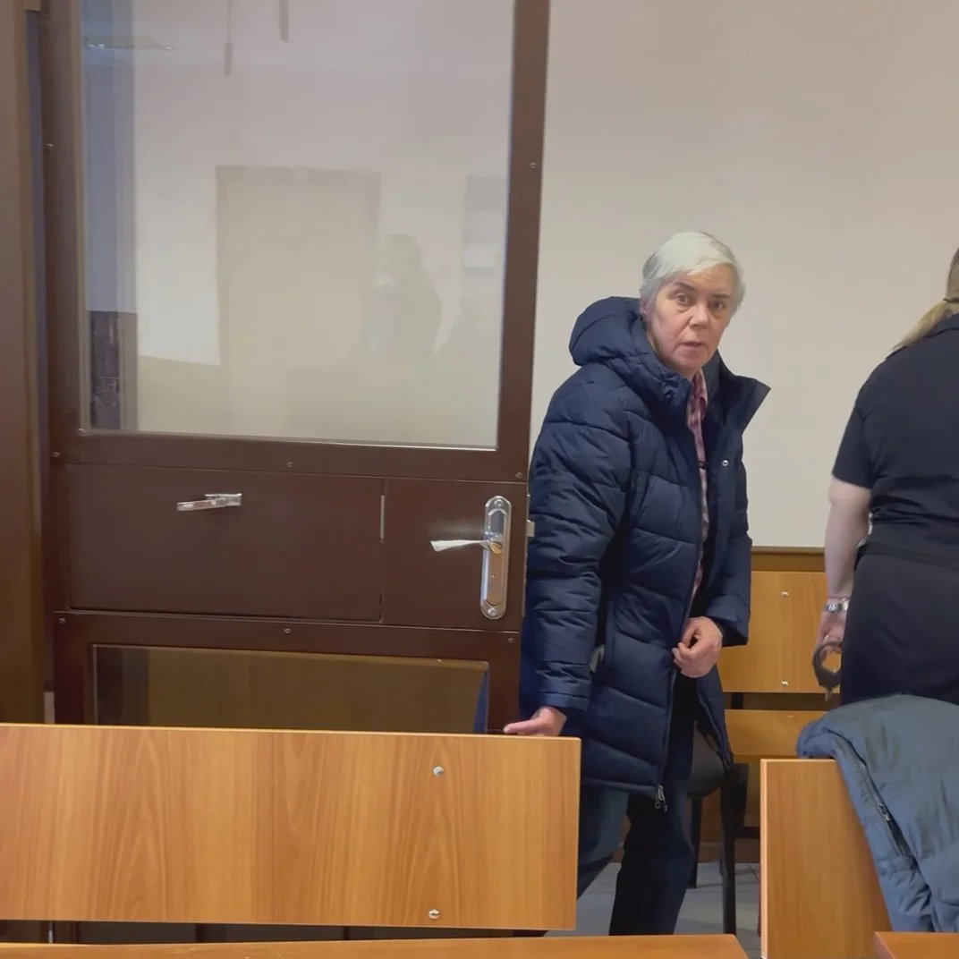 Buyanova in court. Screenshot from a video