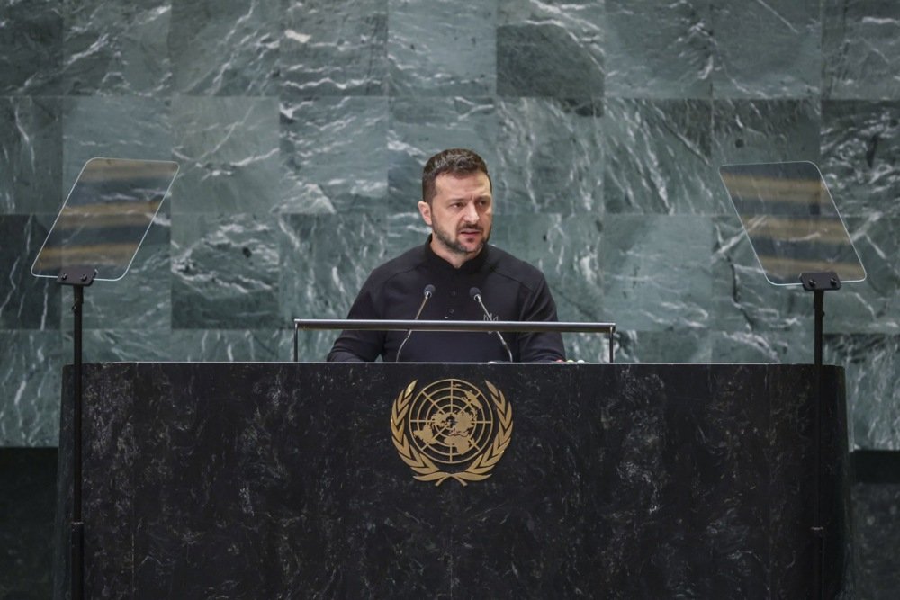 Ukrainian President Volodymyr Zelensky at the UN General Assembly. Photo: EPA-EFE/SARAH YENESEL