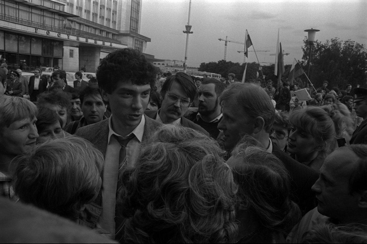 Борис Немцов на митинге в Твери, Россия, 9 мая 1989 года. Фото: Владимир Богданов / FotoSoyuz / Getty Images