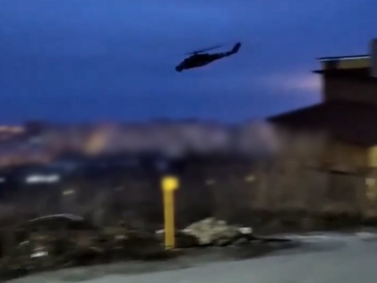 Ukrainian helicopter Mi-24 above an oil storage near the Russian city of Belgorod. Photo: VKontakte