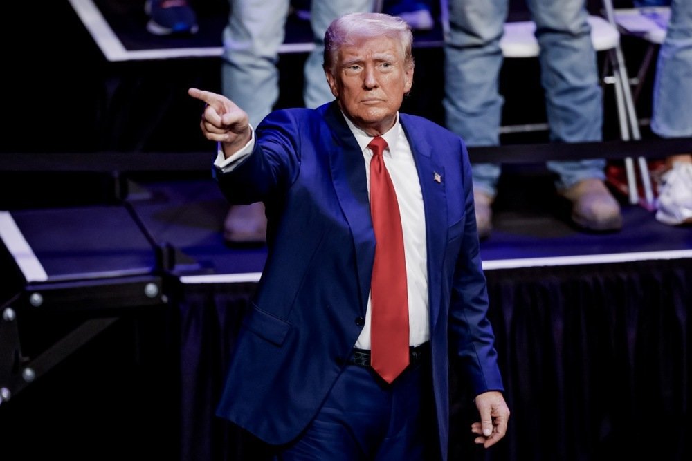 Donald Trump at a rally in Georgia, US, on Tuesday. Photo: EPA-EFE/ERIK S. LESSER