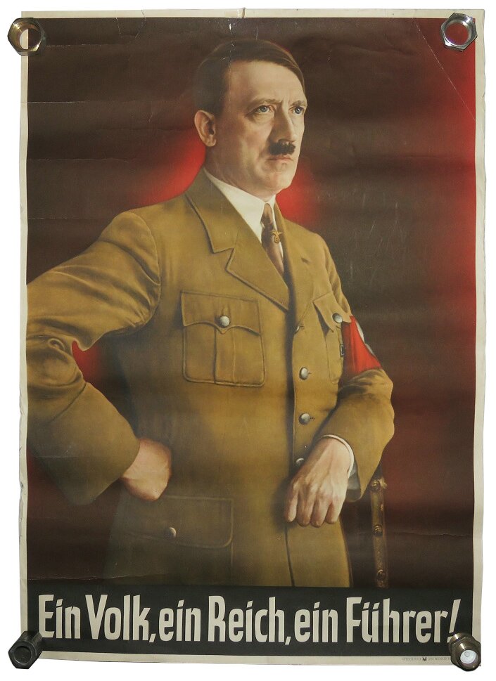 «Один народ, один рейх, один фюрер». Пропагадистский плакат в нацистской Германии. Фото:  Military Antiques
