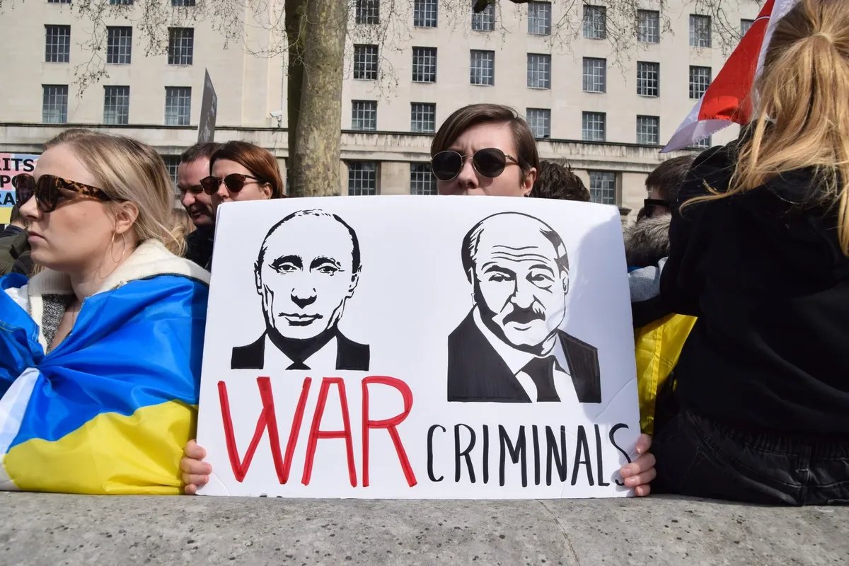 An anti-war rally in London, 10 April 2022. Photo: Vuk Valcic / SOPA Images / LightRocket / Getty Images
