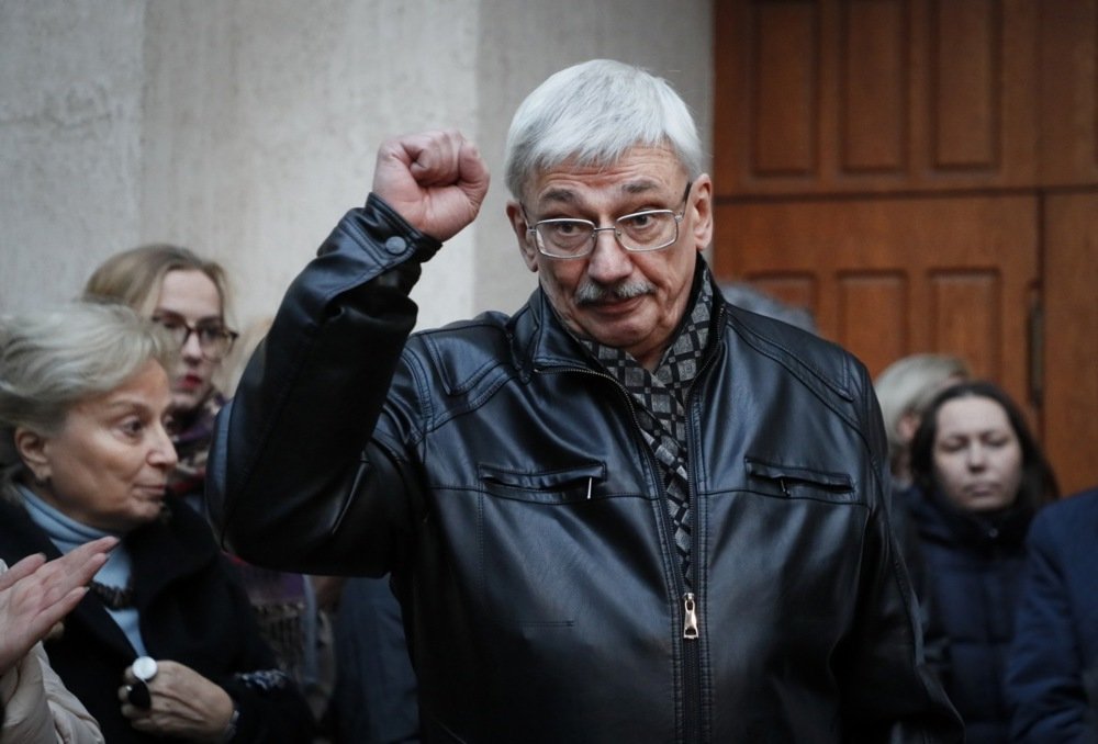 Human rights activist and chairman of the human rights group Memorial Oleg Orlov after a court hearing in Moscow in October. Photo: EPA-EFE/YURI KOCHETKOV