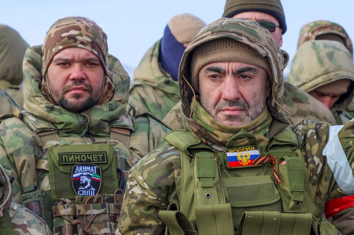 New recruits about to be sent to Akhmat Battalion positions at Grozny airport, 17 January 2024. Photo: Chingiz Kondarov