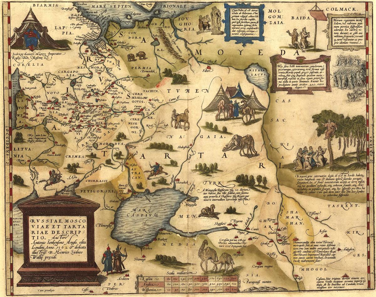 Карта XVI века, составленная Энтони Дженкинсоном. Источник: Wikimedia
