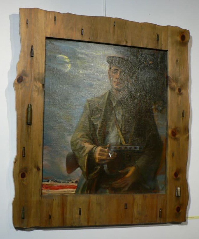 Портрет Евгения Жихаря, написанный Алесем Пушкиным. Фото: соцсети