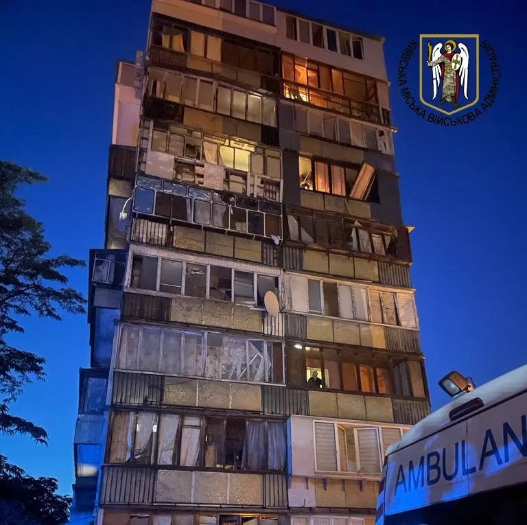 The damaged house in Kyiv. Photo: Kyiv administration