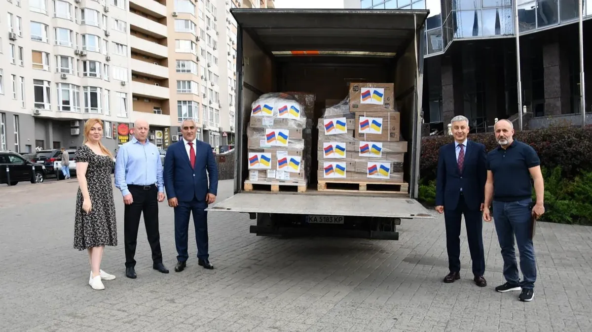 The Armenian delegation in Bucha. Photo: Armenian Embassy to Ukraine and Moldova