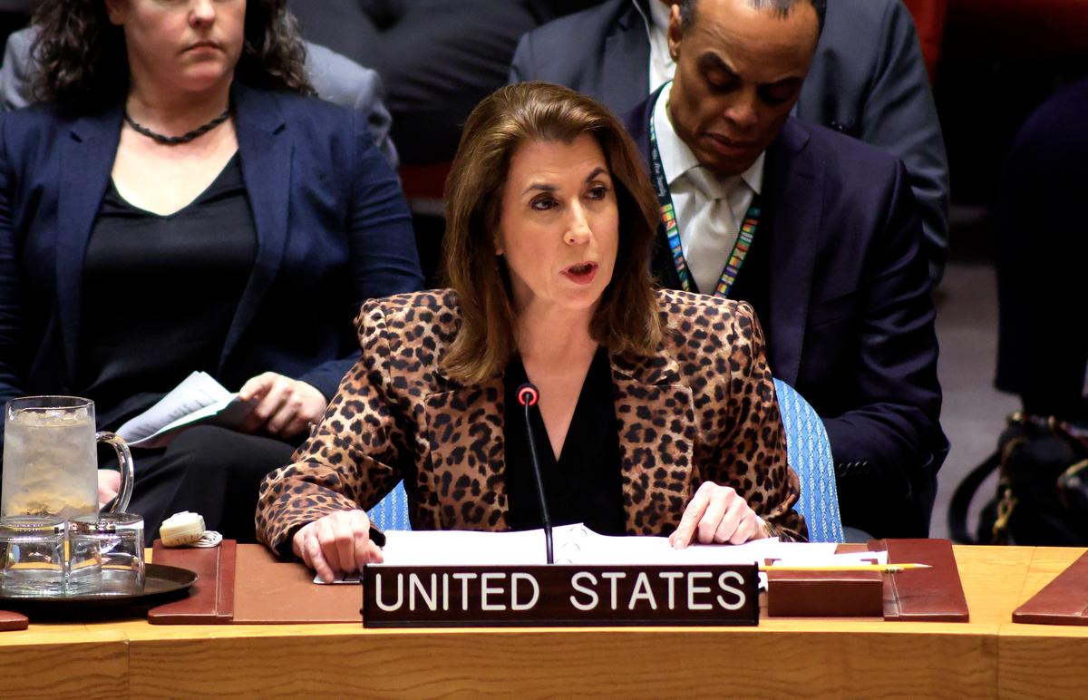 Tammy Bruce speaks фе a UN Security Council meeting in New York, USA, 29 December 2025. Photo: EPA / KENA BETANCUR