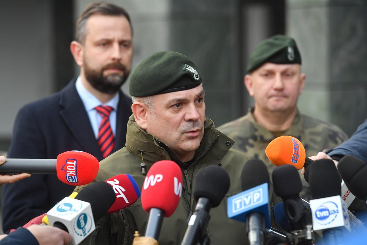 Chief of General Staff of the Polish Army Gen. Wieslaw Kukula during a press conference after the National Security Council meeting in Warsaw, 29 December 2023. Photo: EPA-EFE/PIOTR NOWAK POLAND OUT