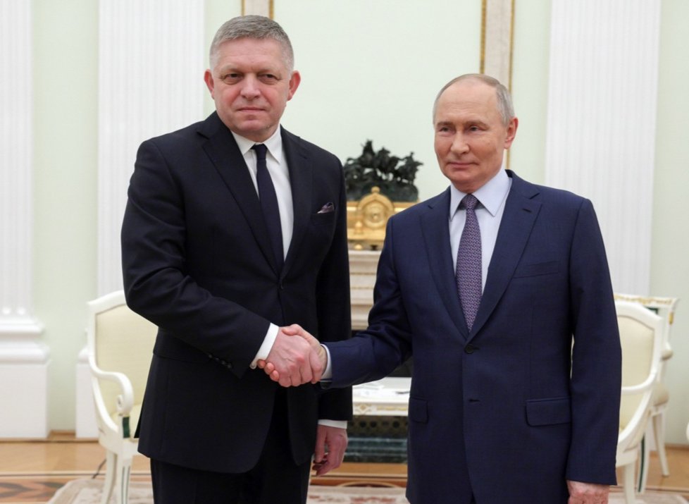 Fico and Putin meet in the Kremlin on Sunday. Photo: EPA-EFE/GAVRIIL GRIGOROV/SPUTNIK/KREMLIN / POOL