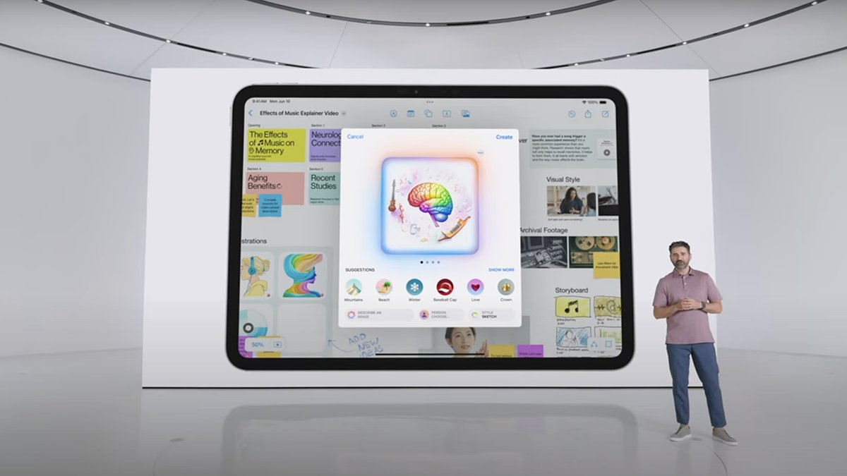 Скриншот из официальной презентации WWDC24 introducing Apple Intelligence. Источник: Youtube-канал Apple