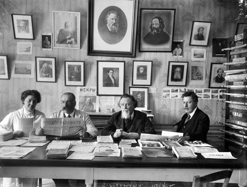 Русские эмигранты, библиотека Герцена в Ницце, 1920 год. Фото: Choumoff / Roger Viollet / Getty Images