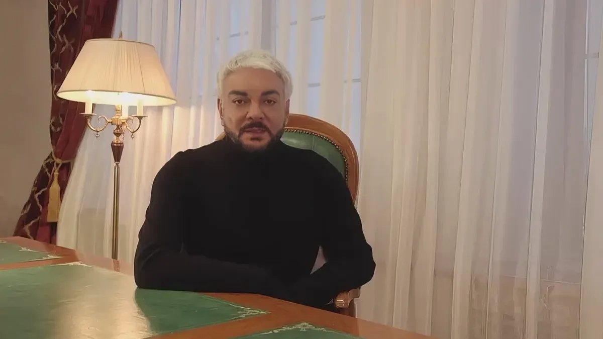 Filipp Kirkorov in his apology video. Photo: video screenshot