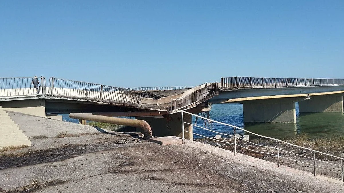 Разрушенный мост в Крым. Фото: соцсети