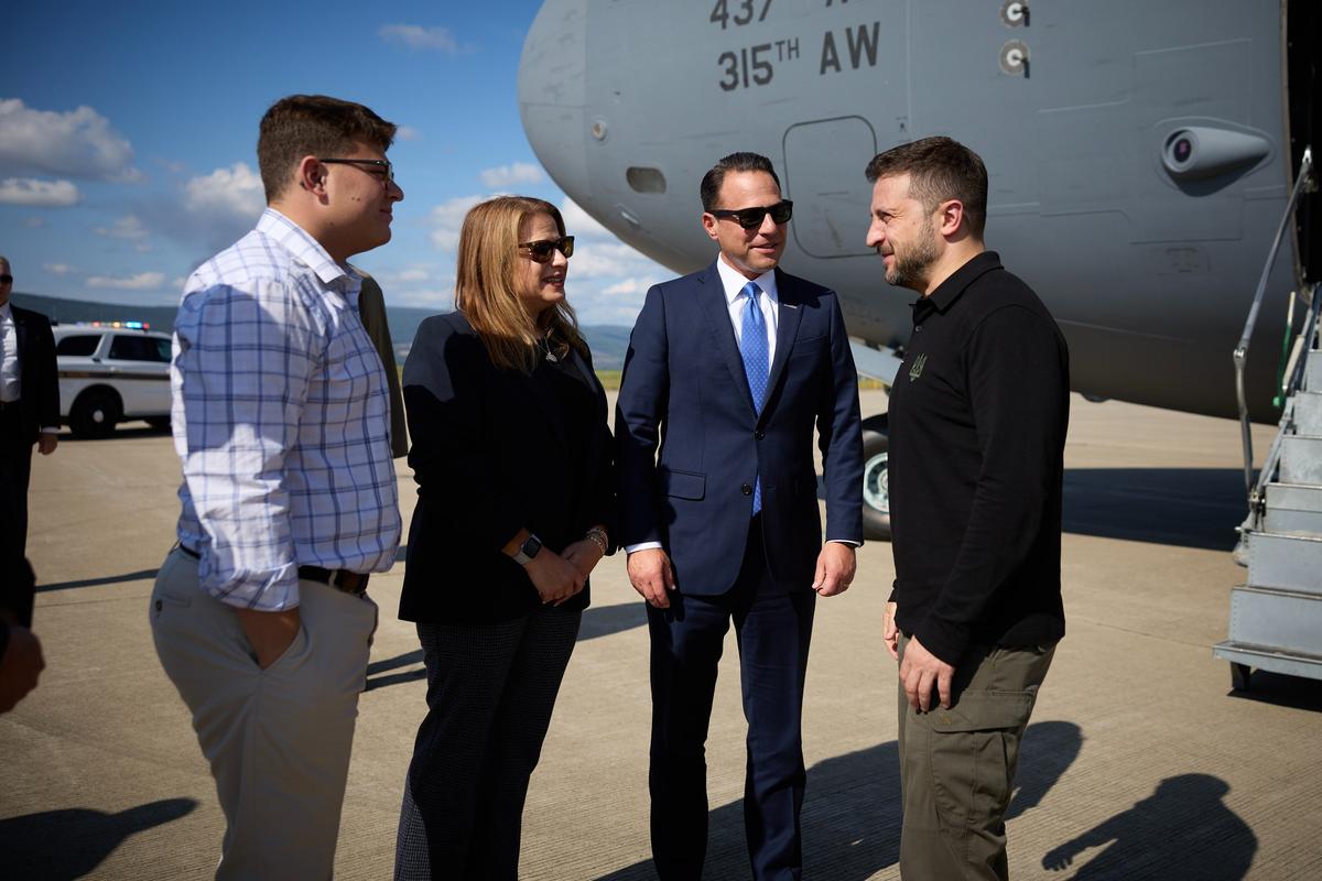 Ukrainian President Volodymyr Zelensky arrives in Pennsylvania, USA, 22 September 2024. Photo: President of Ukraine