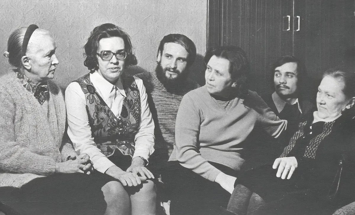 Lyudmila Alexeyeva (second on the left), the 1970s, Moscow. Photo:  the Moscow Helsinki Group