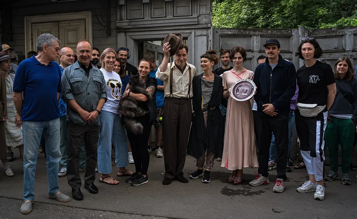 Michael Lockshin with the cast and crew of The Master and Margarita. Photo: MARS MEDIA