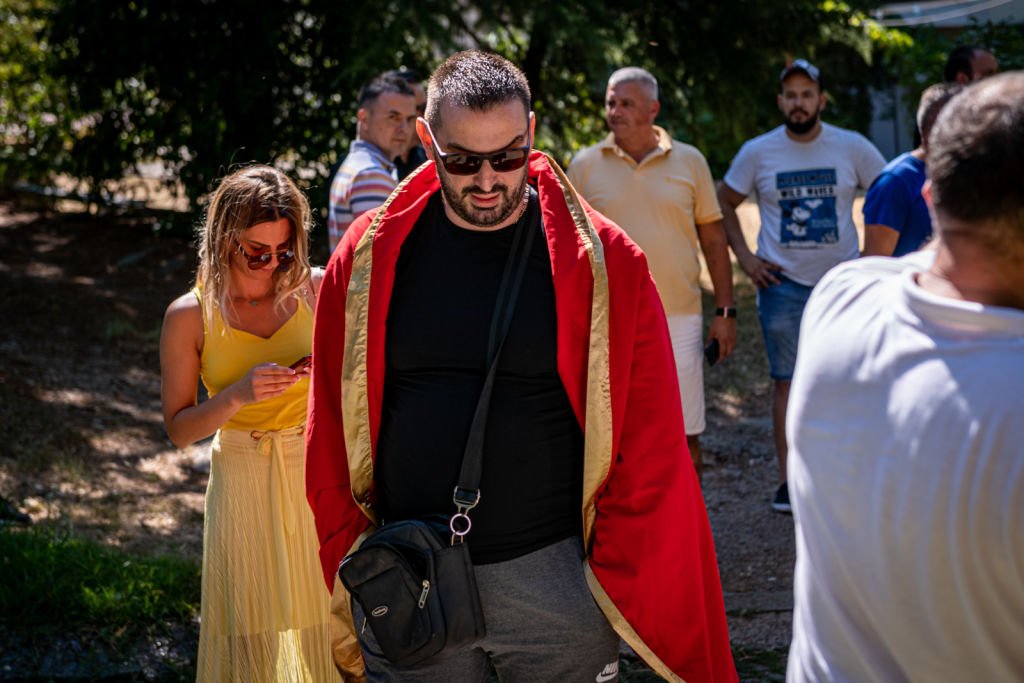 Акция протеста после подписания правительством Черногории соглашения, дающего «официальный статус» Сербской православной церкви, 3 августа 2022 года. Фото: Milos Vujovic / Anadolu Agency / Getty Images