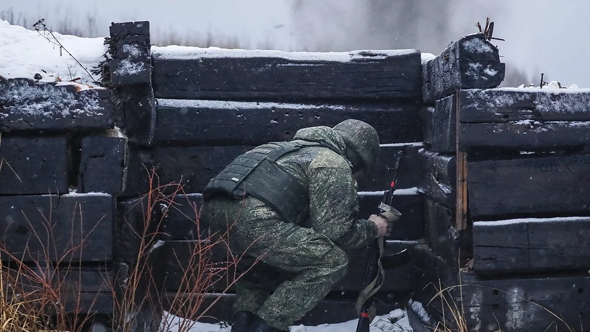 A mobilised Russian soldier is undergoing training in the Moscow region, 13 December 2022. Photo: Yuri Kochetkov / EPA-EFE