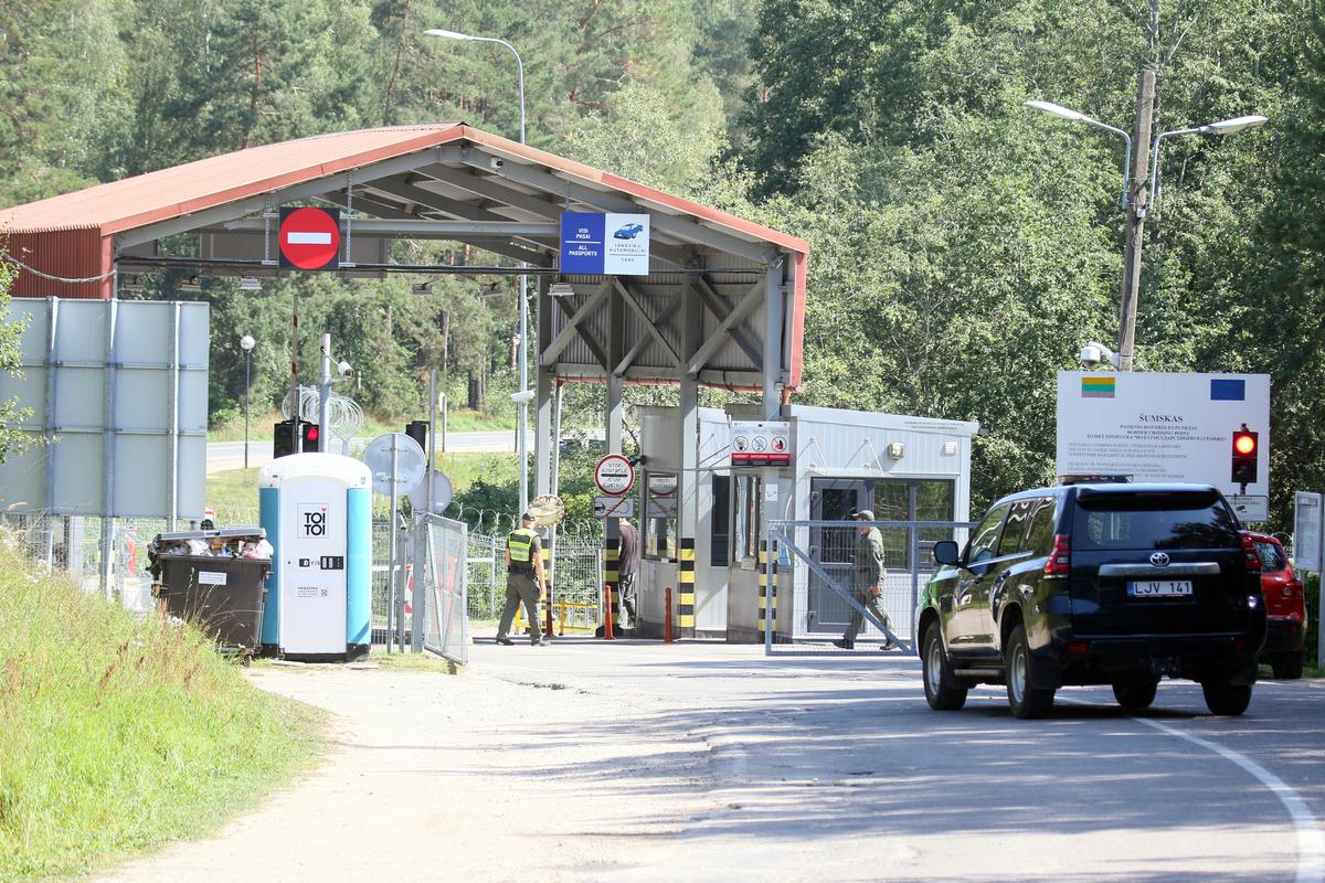 Закрытый пункт пропуска на литовско-белорусской границе в Сумскасе, Литва, 18 августа 2023 года. Фото: EPA-EFE