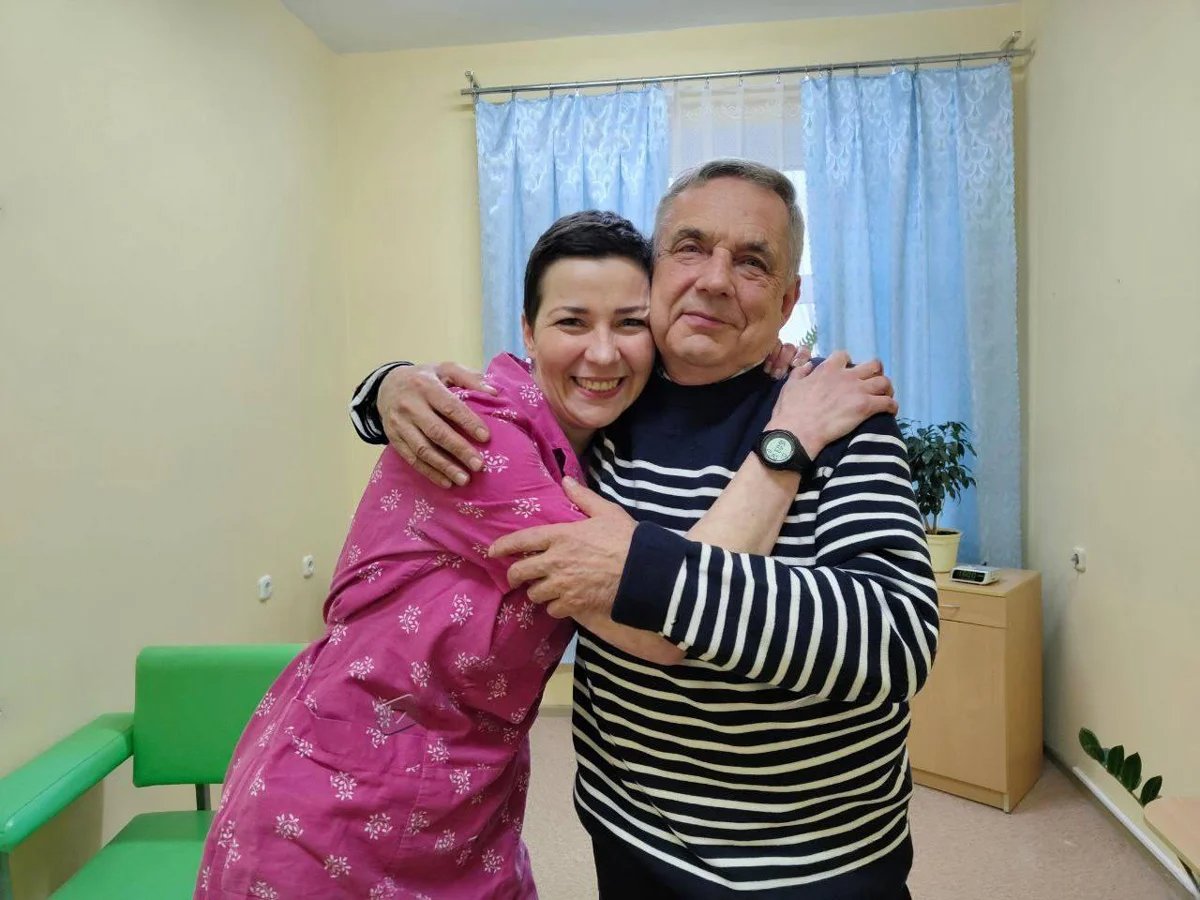 Maria Kalesnikava with her father. Photo: Raman Pratasevich /  Telegram