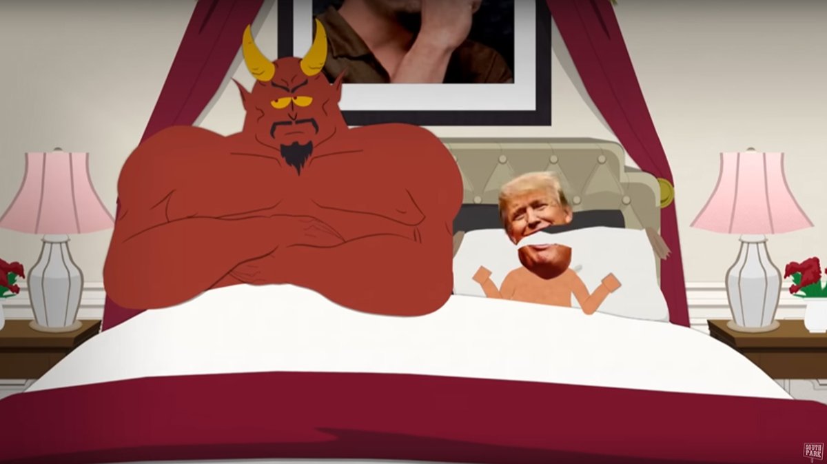 Трамп в постели с Сатаной. Почему новый эпизод «Южного парка» с безжалостной сатирой вызвал бурю обсуждений — и как оказался в центре цензурного скандала?