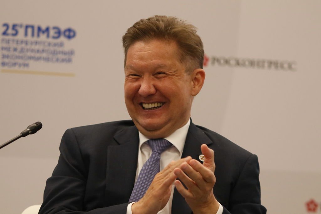 Председатель правления и зампред совета директоров ПАО «Газпром» Алексей Миллер. Фото: Maksim Konstantinov / SOPA Images / LightRocket / Getty Images