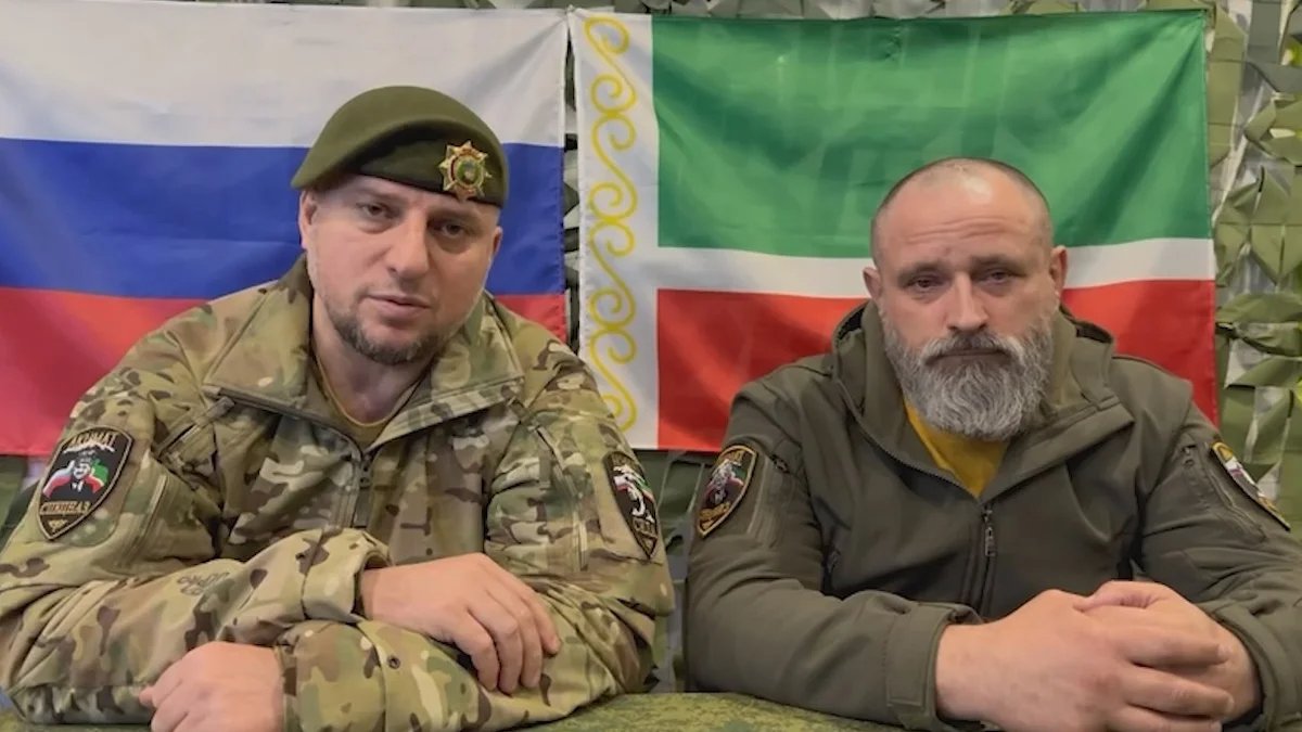 Apti Alaudinov with former Wagner commander Alexander Kuznetsov, also known as Ratibor. Photo:  Ramzan Kadyrov  / Telegram