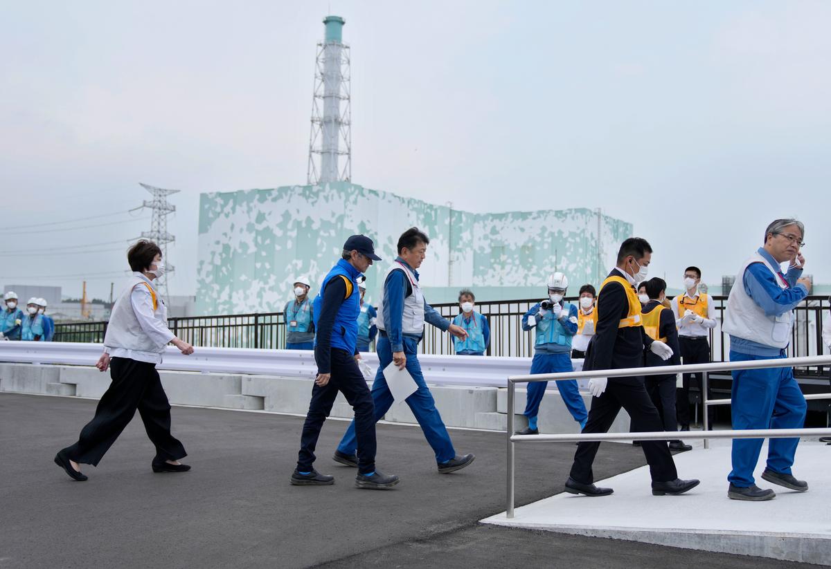 Rafael Mariano Grossi, Director General of the International Atomic Energy Agency (IAEA), arrives to inspect the damaged Fukushima nuclear power plant. Photo by EPA-EFE/Hiro Komae / POOL