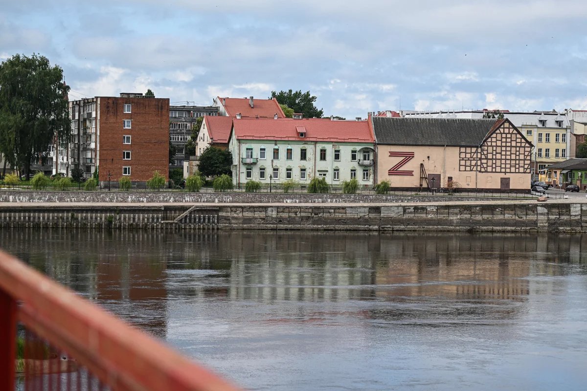 A pro-war Z symbol on display in the Kaliningrad region town of Sovetsk on the Lithuanian border, 10 July 2023. Photo: Omar Marques / Anadolu Agency / Abaca Press / ddp images / Vida Press