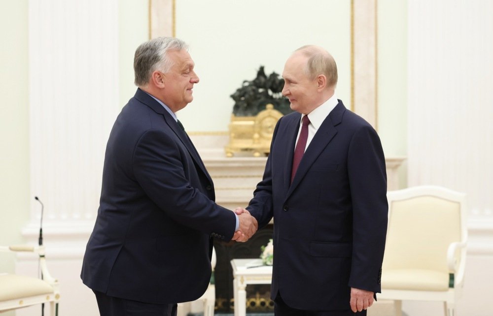 Putin and Orbán’s meeting in the Kremlin, 5 July 2024. Photo: EPA-EFE/VALERIY SHARIFULIN/SPUTNIK/KREMLIN / POOL