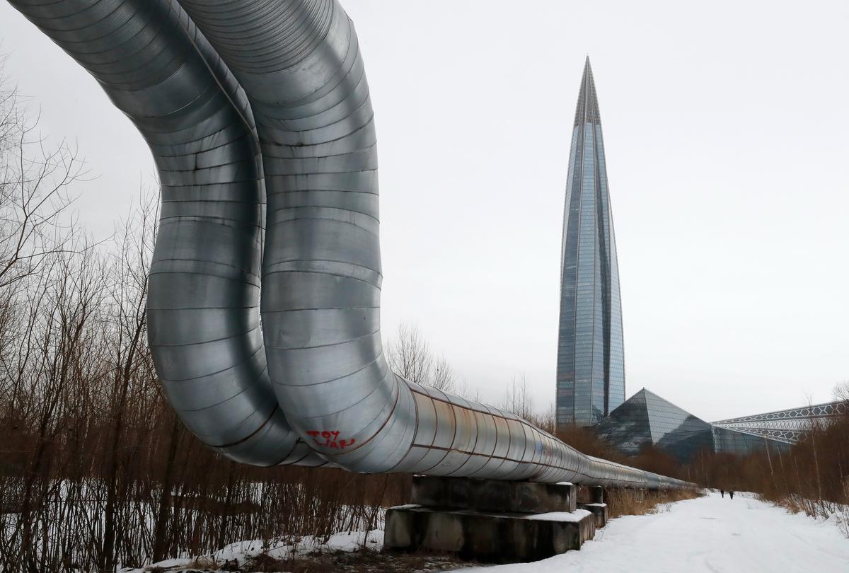 The headquarters of Russian energy giant Gazprom in St. Petersburg, 16 February 2023. Photo: EPA-EFE / ANATOLY MALTSEV