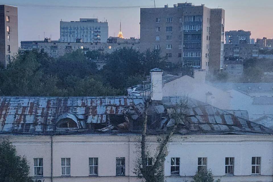 Фото: последствия удара БПЛА по Москве