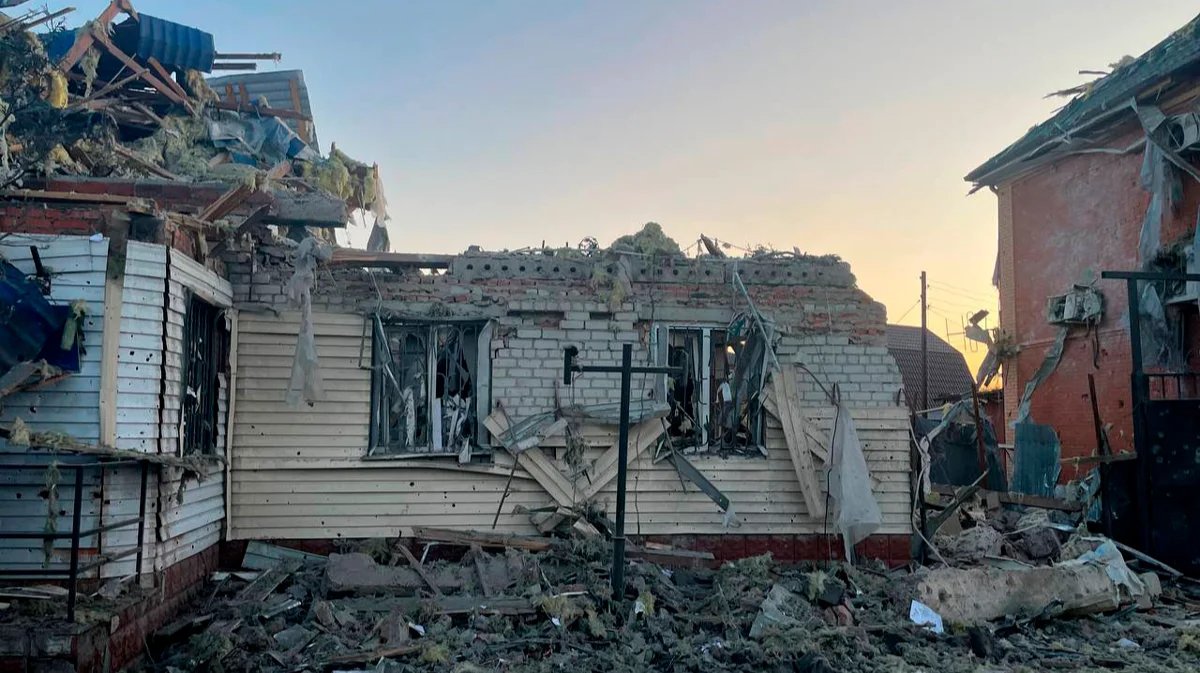 The aftermath of shelling in Sudzha, in Russia’s Kursk region, 6 August 2024. Photo: Alexey Smirnov, Telegram