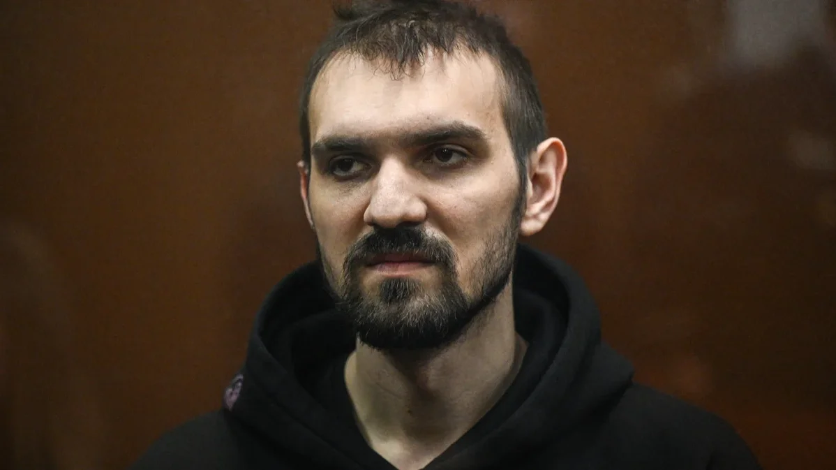 Stand-up comedian Artemy Ostanin in court in Moscow, 19 March 2025. Photo: Kristina Kormilitsyna / Sputnik / Imago Images / Scanpix / LETA